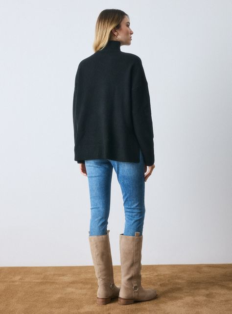 Sweater Largo con Detalle al Centro-5