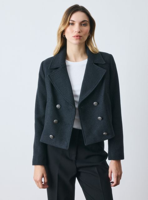 Chaqueta Trench Corto Doble Abotonadura-0