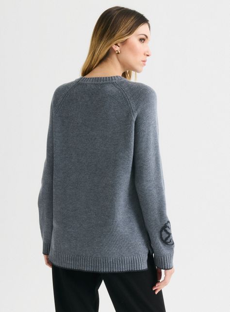 Sweater con Intarsia de Logo en la Manga-1