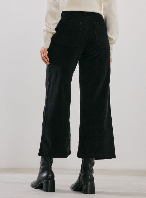 Pantalón Cotelé Cropped Pierna Ancha-1