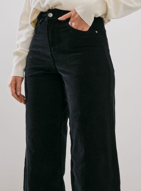 Pantalón Cotelé Cropped Pierna Ancha-2