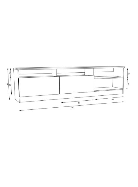 Rack TV 70" 2 Puertas 2 Repisas Bicolor  -1