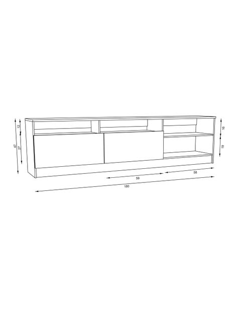 Rack TV 70" 2 Puertas 2 Repisas Blanco-1