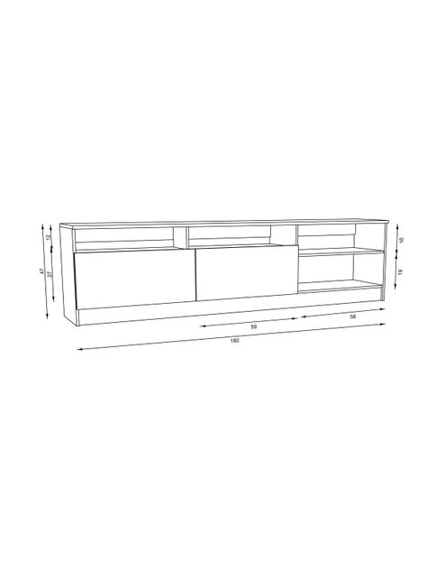 Rack TV 70" 2 Puertas 2 Repisas Nogal -1