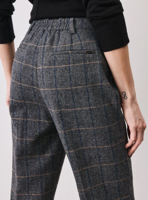 Pantalón de Vestir con Lana Y Elástico en Cintura-3