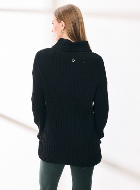 Sweater Diseño de Rombo con Lana-1