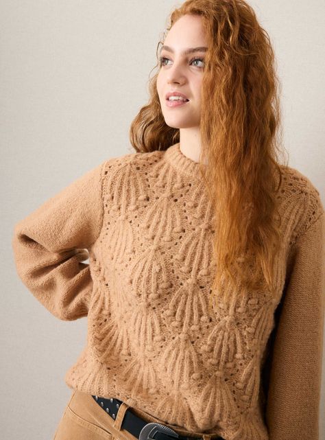 Sweater Tejido Fantasía con Aberturas-2