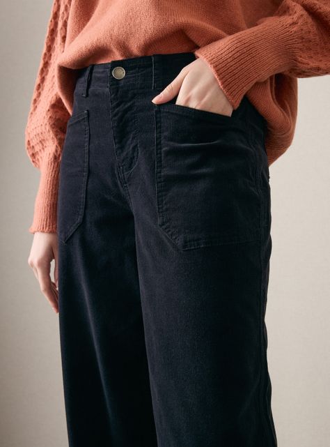 Pantalón Cotelé Recto con Bolsillo Carpintero-2