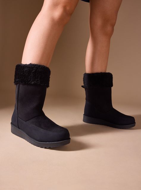 Bota Cuña Efecto Pelo Mujer-0