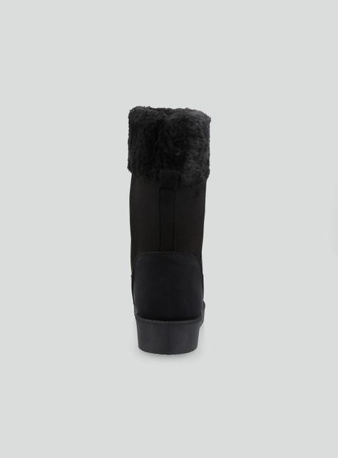 Bota Cuña Efecto Pelo Mujer-3
