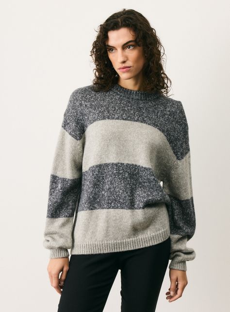 Sweater a Rayas con Lana-0