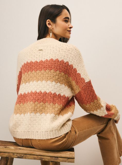 Sweater Listado Tejido con Lana-1
