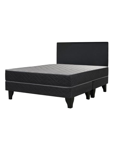 Cama Europea Apolo Black 2 Plazas x190 cm Base Dividida + Respaldo Nuit-0