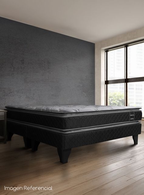 Cama Europea Terapeutic 2 Plazas Base Dividida + Respaldo Merci + Velador Malaga Honey-5