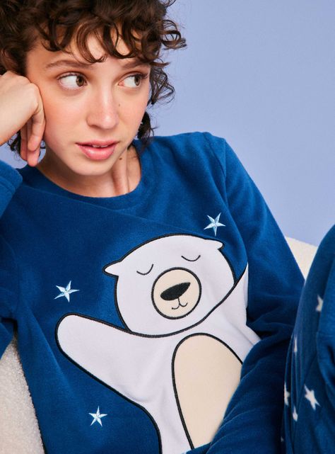 Pijama Full Print Aplicación Bordado Polar-2