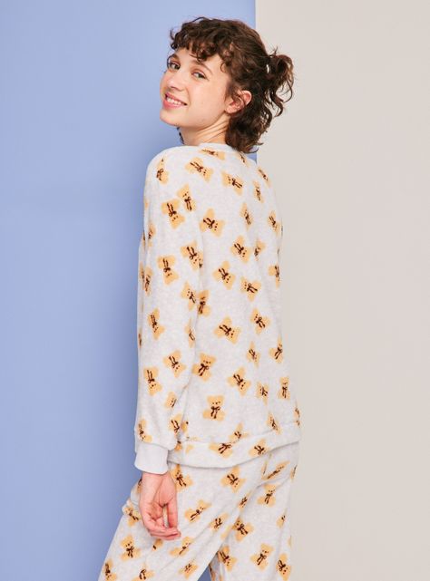 Pijama Full Print Coral Fleece-1