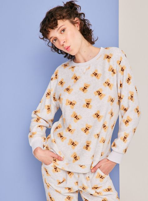 Pijama Full Print Coral Fleece-0
