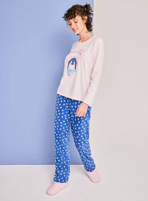 Polera Pijama Polar Aplicación Bordado Ármalo-4
