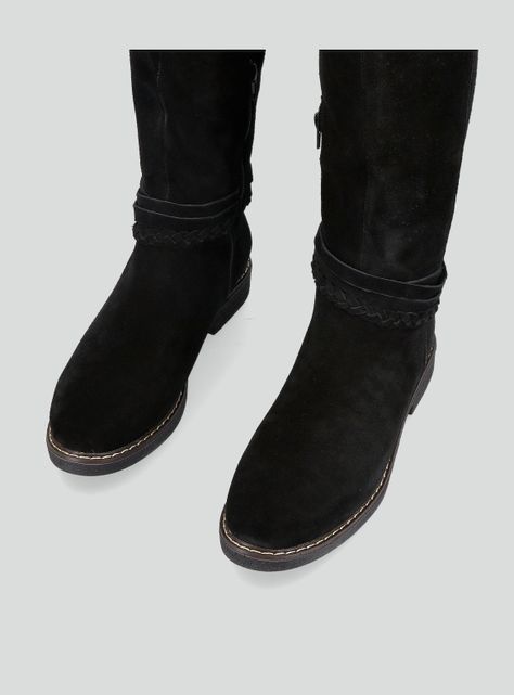 Bota  de Cuero Gamuza  Alta Mujer-3