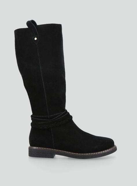 Bota  de Cuero Gamuza  Alta Mujer-1