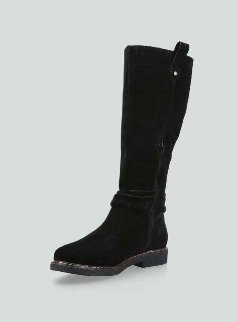Bota  de Cuero Gamuza  Alta Mujer-2
