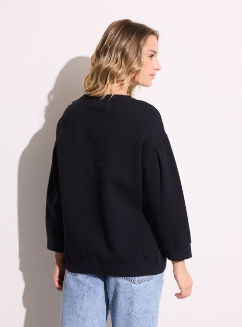 Polerón Crewneck Mangas Anchas con Pliegue-1