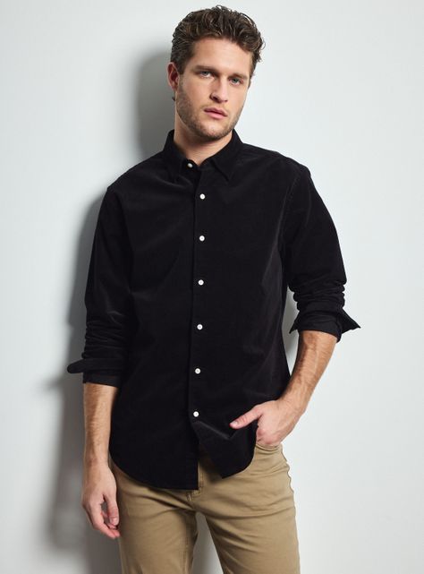 Camisa Cotelé con Spandex-0