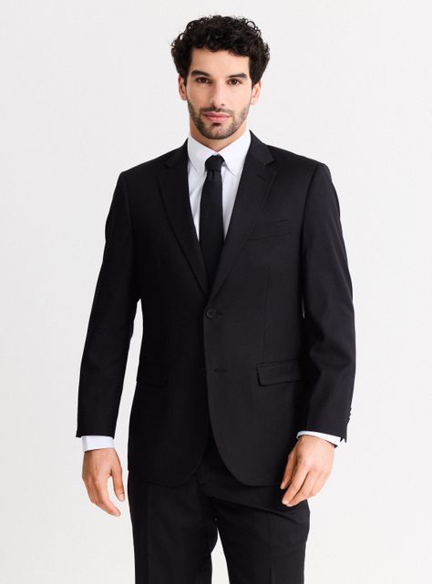 Traje Recto Regular Fit Fantasía Listado Suave-0