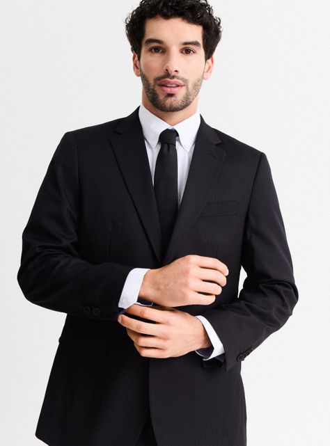 Traje Recto Regular Fit Fantasía Listado Suave-2