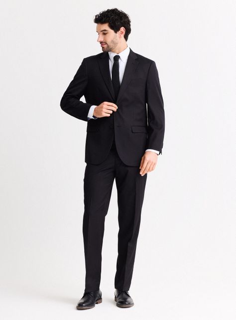 Traje Recto Regular Fit Fantasía Listado Suave-4
