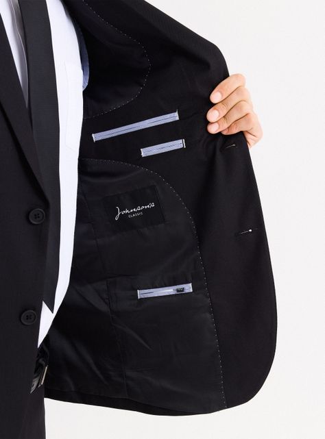 Traje Recto Regular Fit Fantasía Listado Suave-3