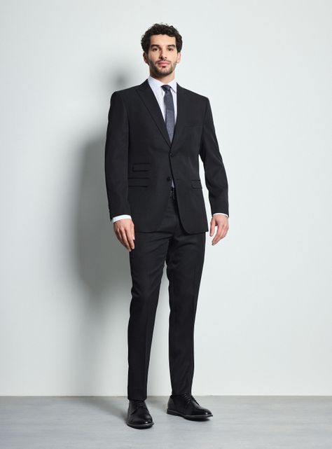 Traje Recto Slim Fit Liso Soft Finish -4