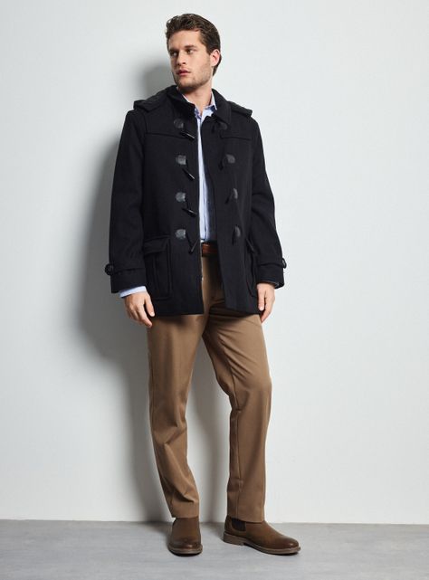 Abrigo Estilo Montgomery Paño Liso-4