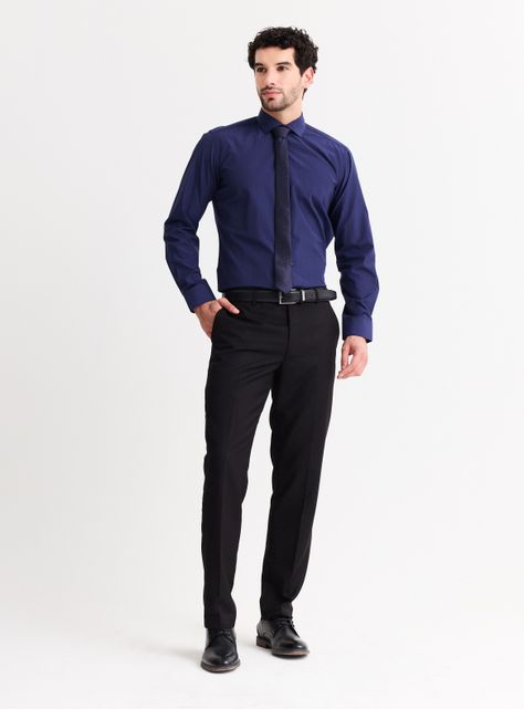 Camisa Textura Liso Slim Fit-4