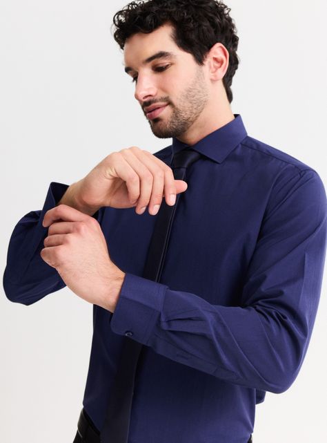 Camisa Textura Liso Slim Fit-2