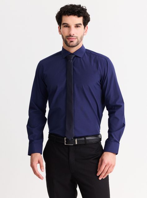 Camisa Textura Liso Slim Fit-0