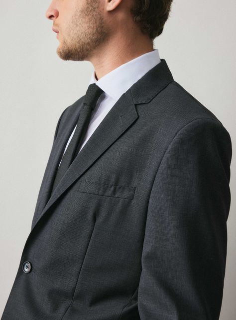 Traje Recto Regular Fit Lana Textura-2