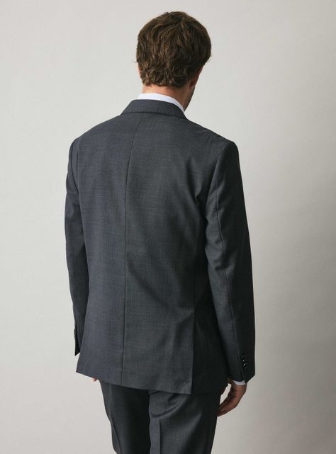 Traje Recto Regular Fit Lana Textura-1