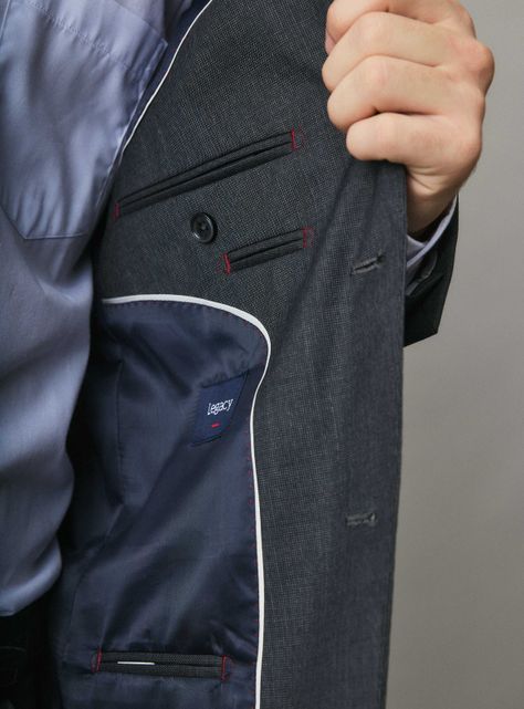 Traje Recto Regular Fit Lana Textura-3