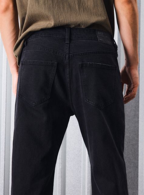 Jeans Recto Negro Lavado-3