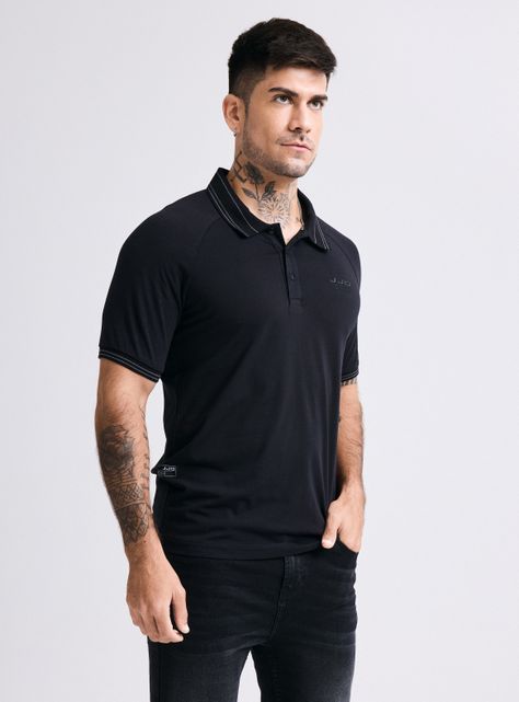 Polera Cuello Polo Manga Raglan-0