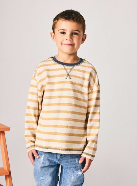 Polera Rayas Textura Niño-3
