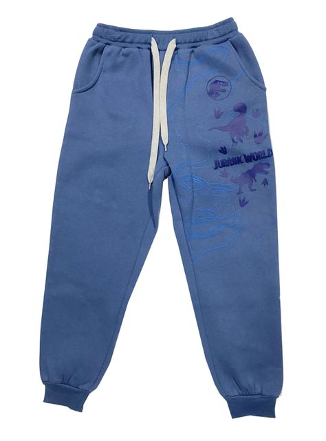 Pantalón de Buzo Estampado Azul-0