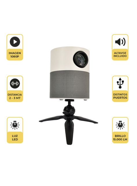 Proyector LED Portátil 360º Full HD Home Cinema-1