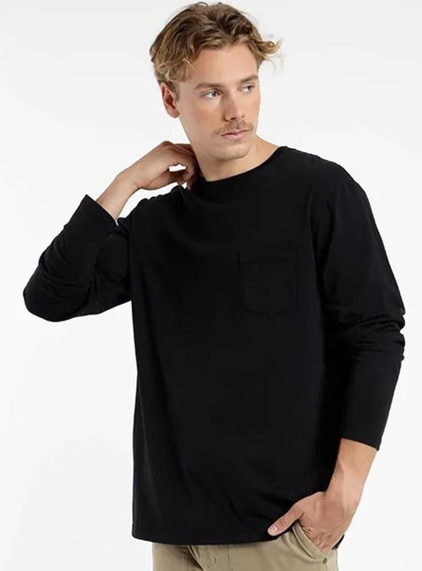 Polera Bolsillo Manga Larga Algodón-0