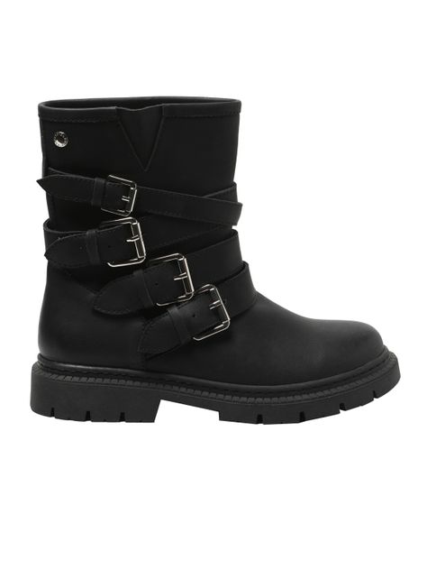 Bota  Cuero Detalle Cuatro Hebilla 250364-0