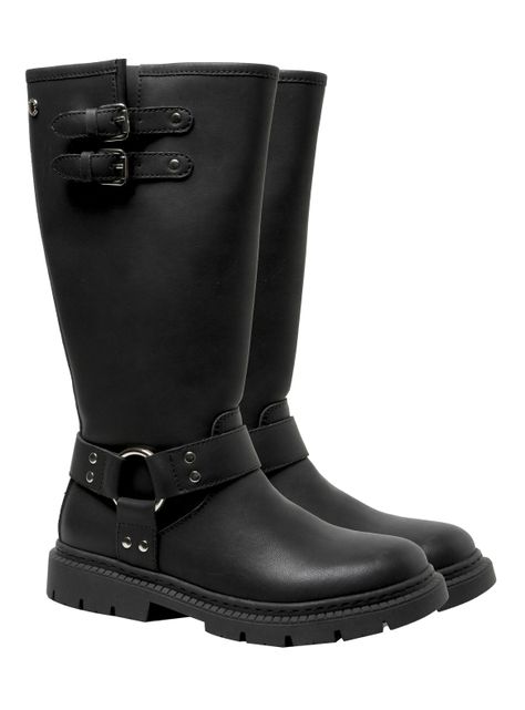 Bota Cuero Hebilla 250366 Mujer-1