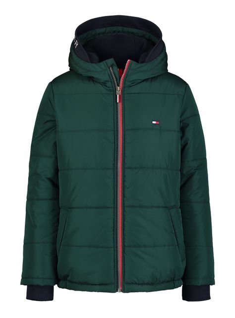 Parka Acolchada Con Capucha Verde-0