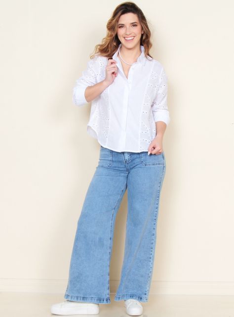 Blusa Abotonada Manga Larga Schiffli-3