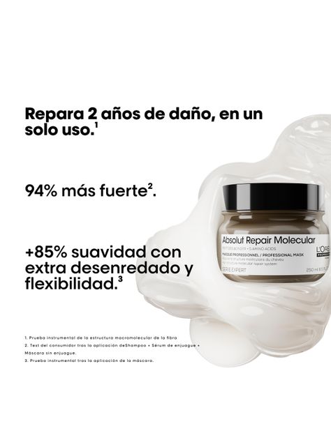 Set Profesional Reparación de Daño Shampoo 500ml + Máscara 250ml Absolut Repair Molecular-2